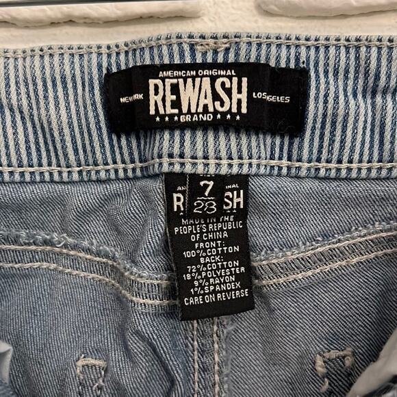 Rewash distressed vertical stripe denim shorts size 7/28 - Picture 5 of 10